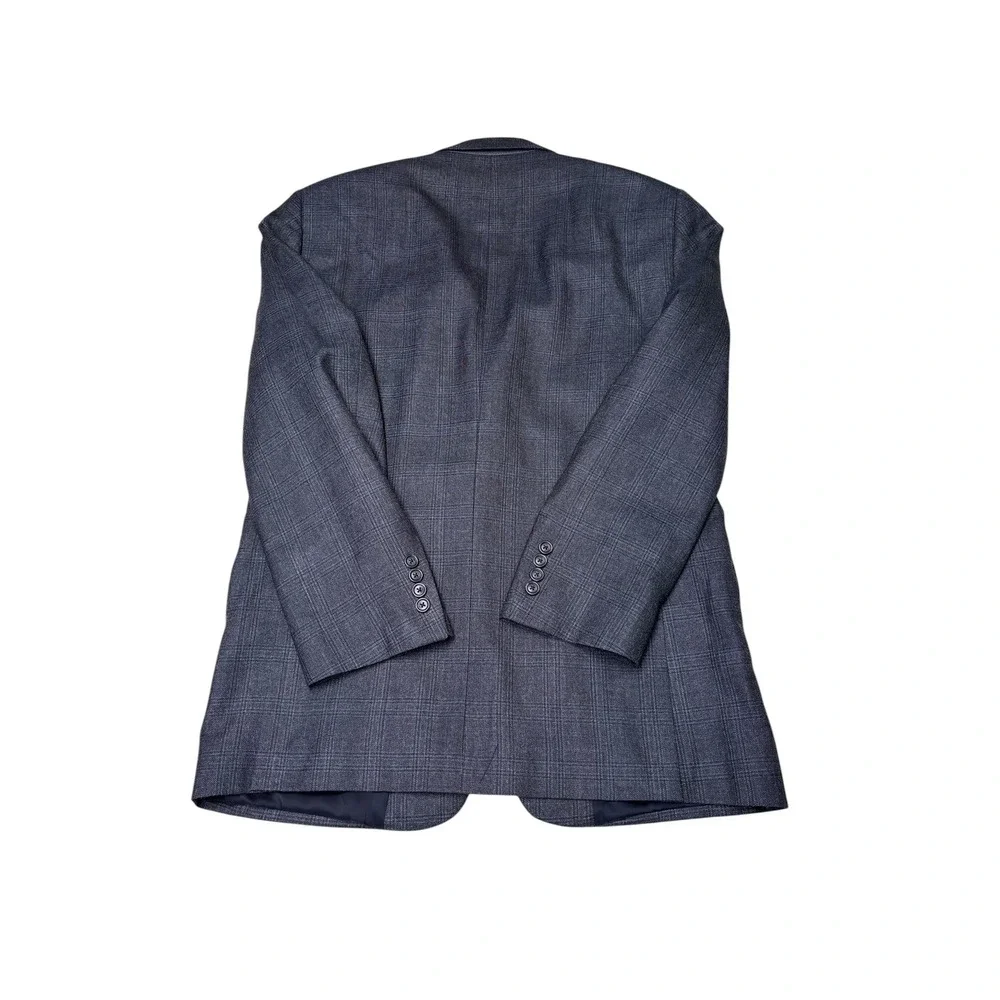 Jos. A. Bank Travelers Collection Blazer‎ Mens 39R Silk Wool Blue Grey Plaid